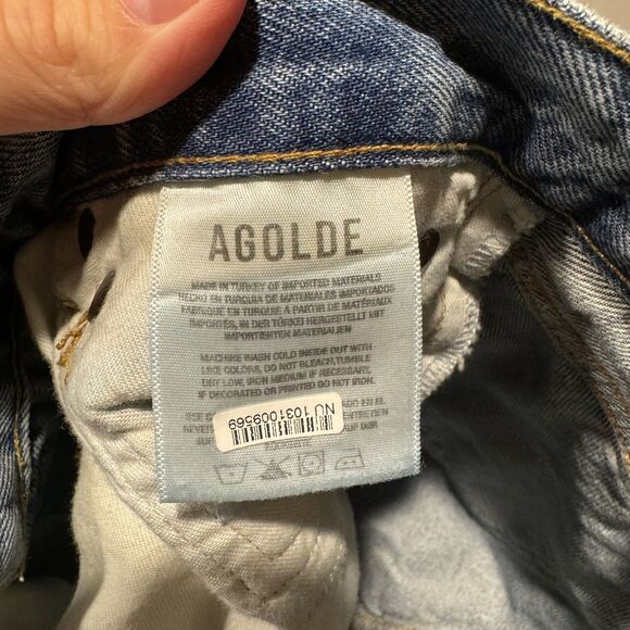 Agolde Relaxed Boot Jeans Organic Cotton Button Fly Relaxed Wireless Women sz 24 - Picture 6 of 10